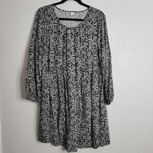 3 / $30 Old‎ Navy Dress Large Black Floral Long Sleeve Boho Prairie